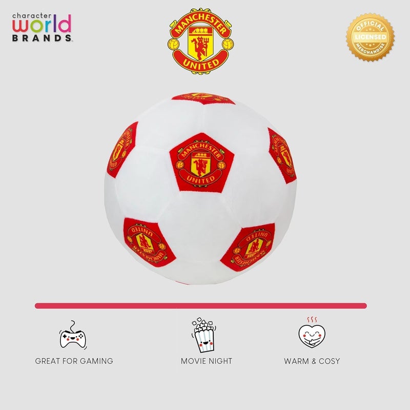 Character World Manchester United FC 3D Soccer Cushion | Fluffy Stuffed Toy Soccer Ball - Image 3